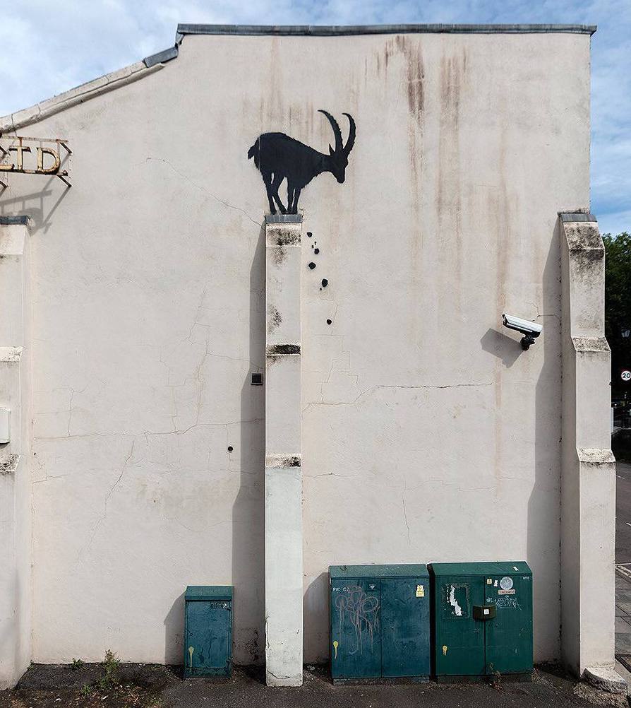 Capră, elefanți și maimuțe: Banksy a creat noi graffiti la Londra