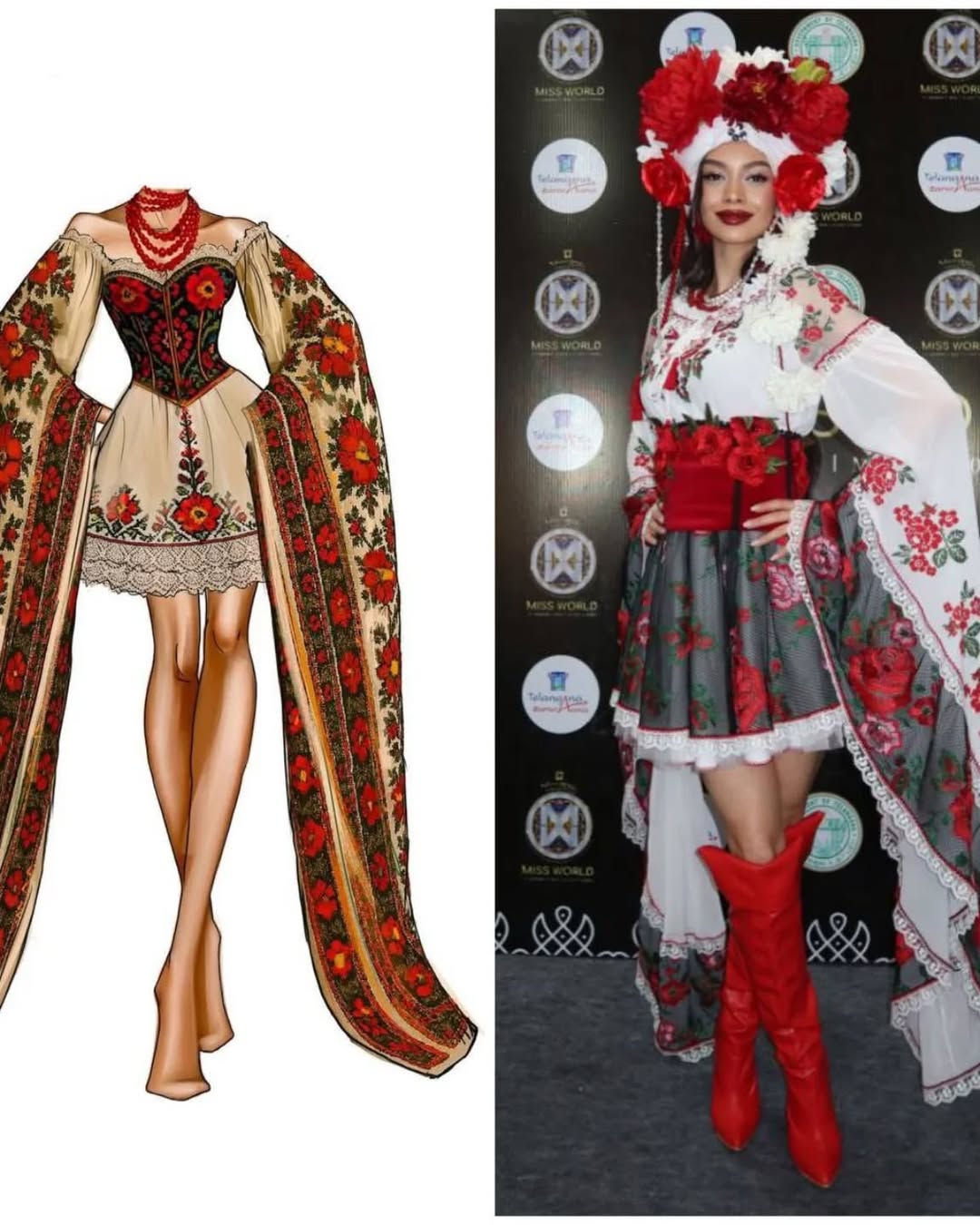 «O plecăciune față de tradiție»: Anghelina Chitaica a prezentat costumul național la Miss World 2025